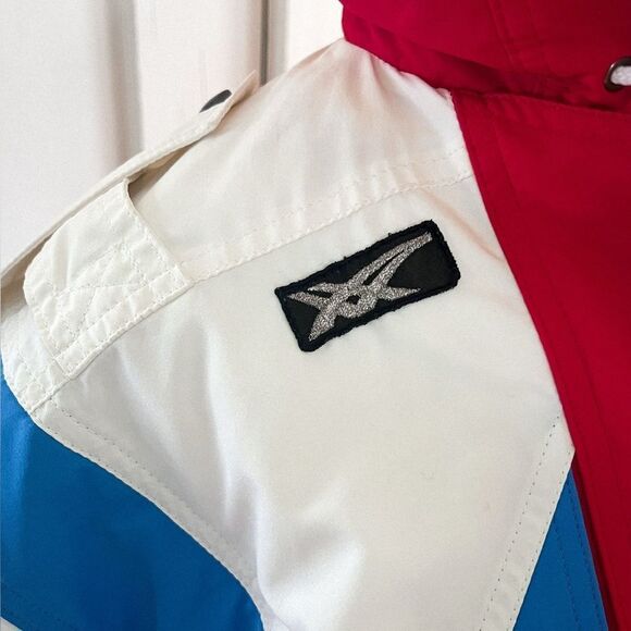 ASICS 80s Vintage Ski Jacket, Red and Blue Colour Block, Medium - Picture 10 of 11